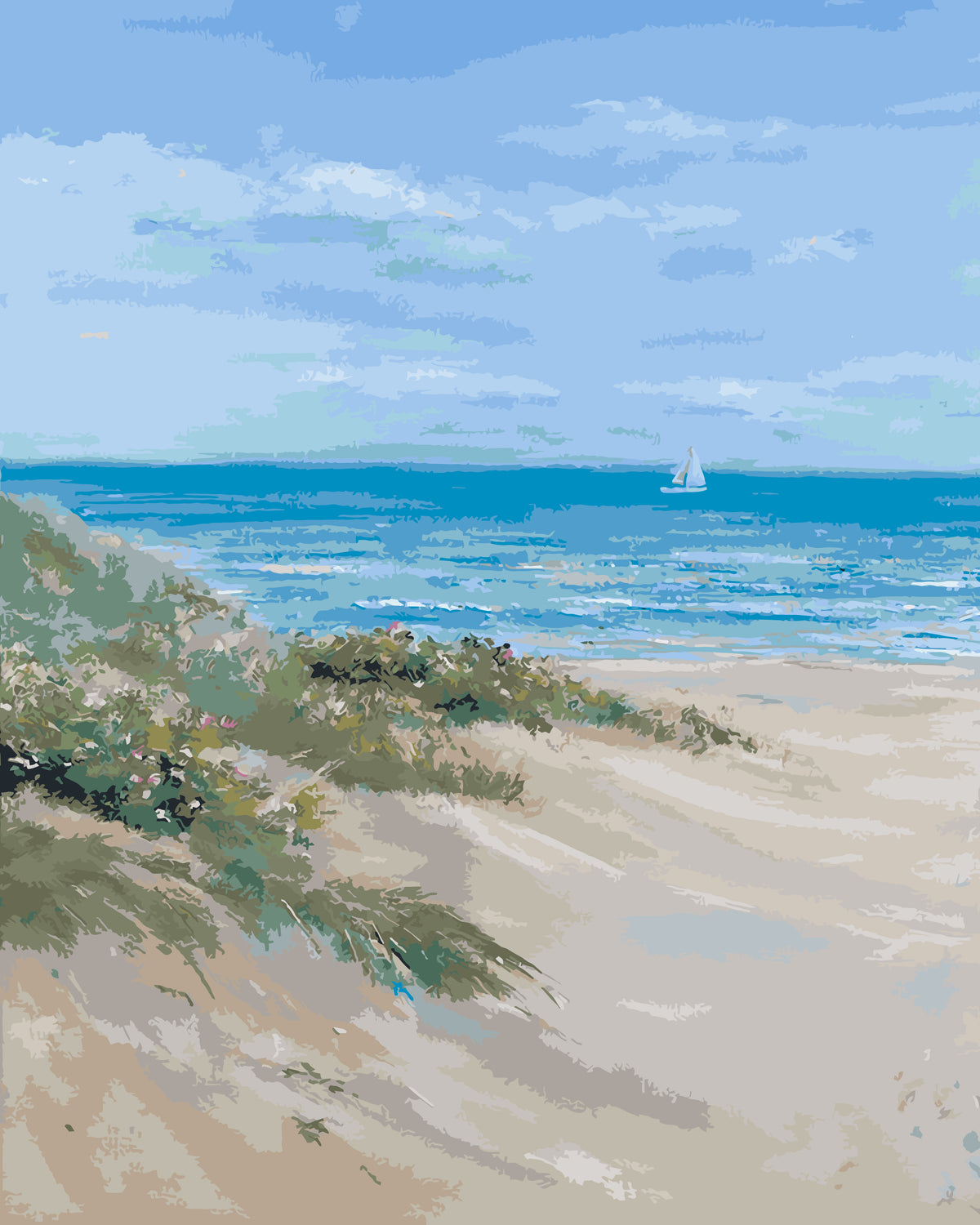 Beach Sailing - 50x40cm