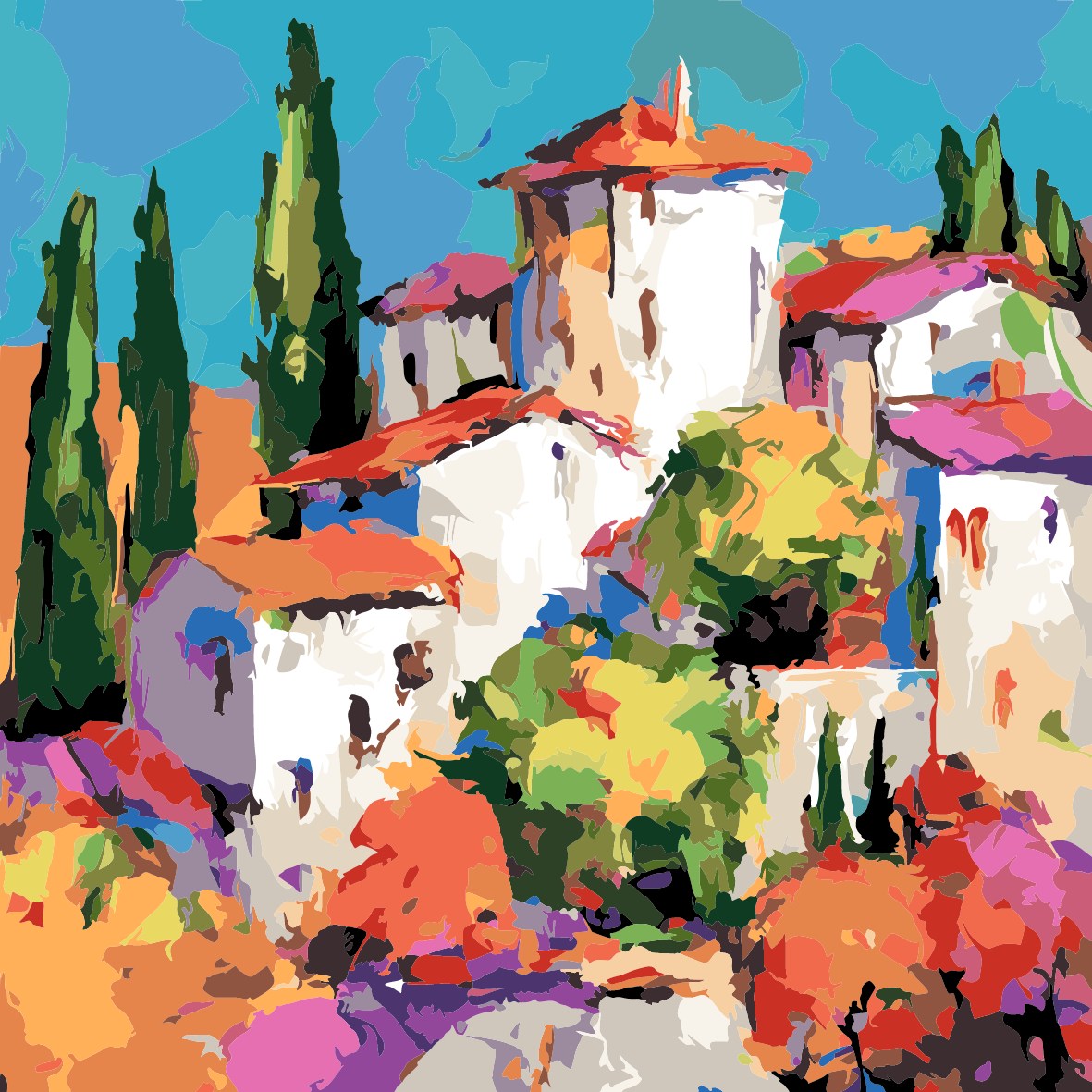 Colours of Tuscany - 30x30cm