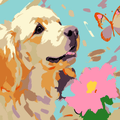 Golden Puppy - 20x20cm