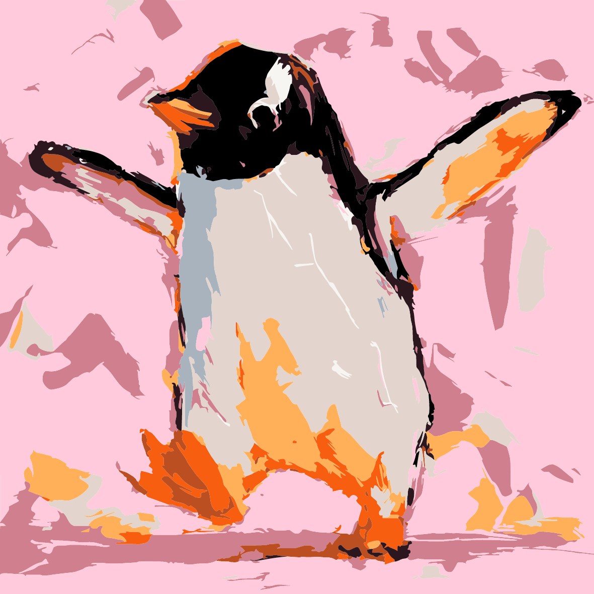 Happy Penguin - 20x20cm