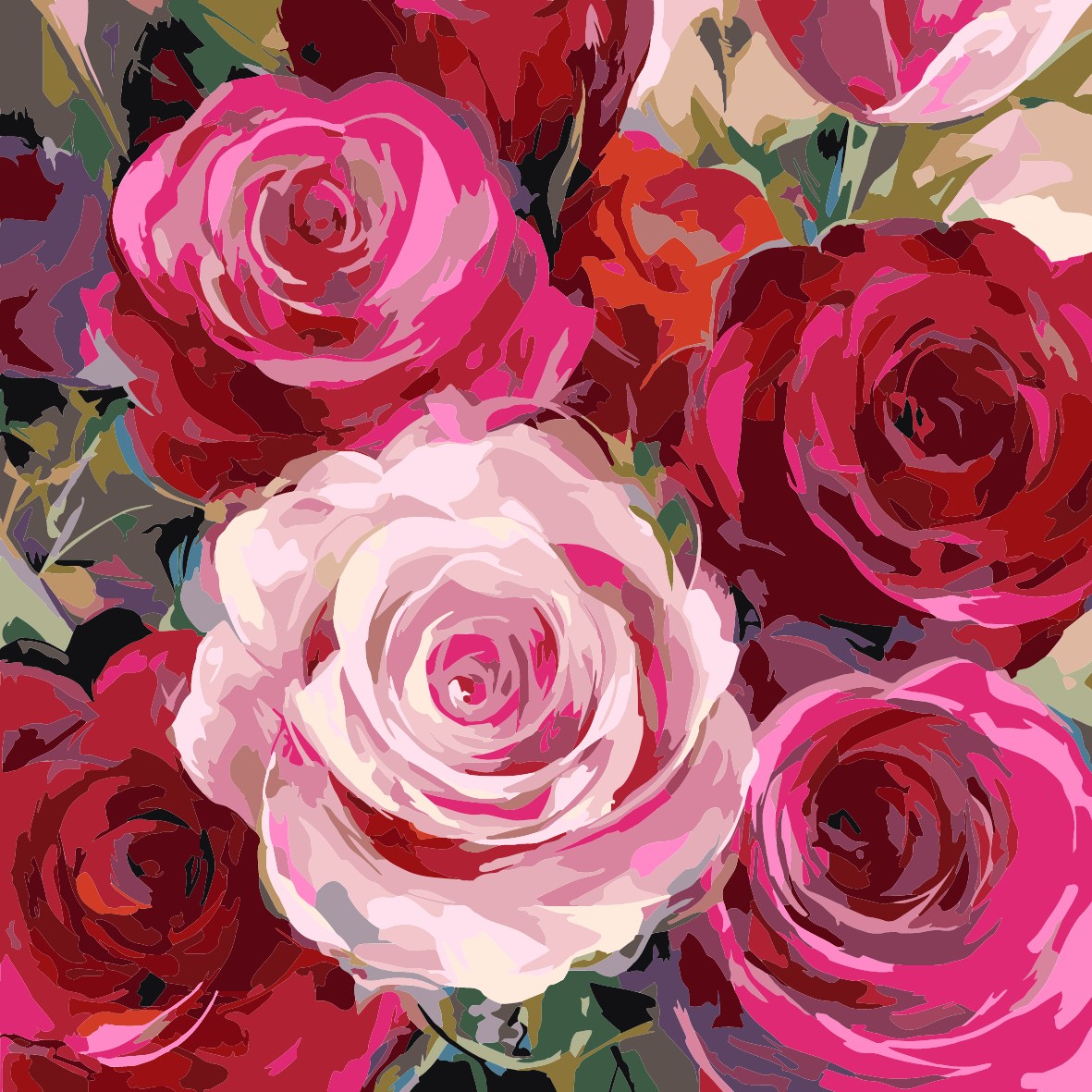 Shades of Pink - 30x30cm