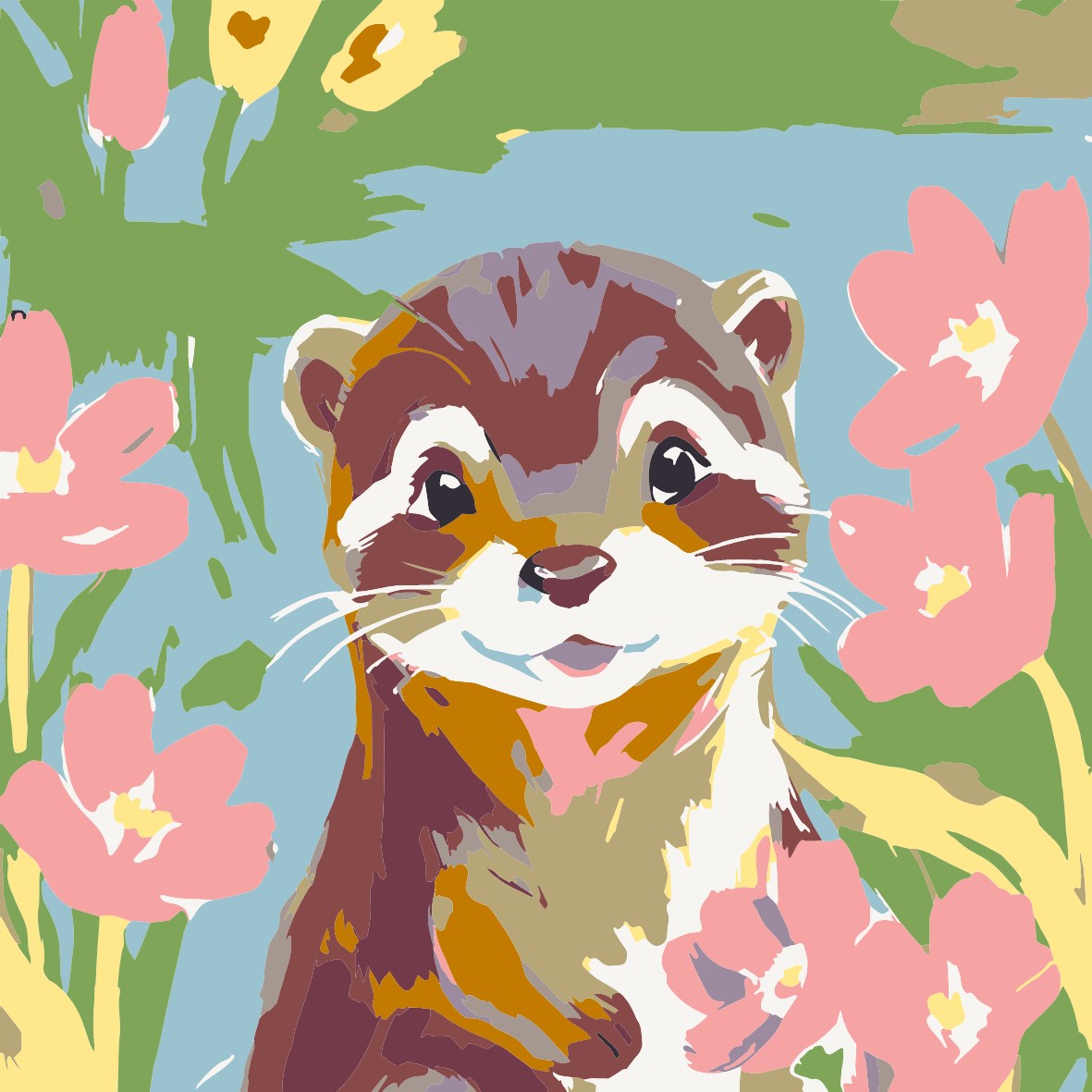Smiley Otter - 20x20cm