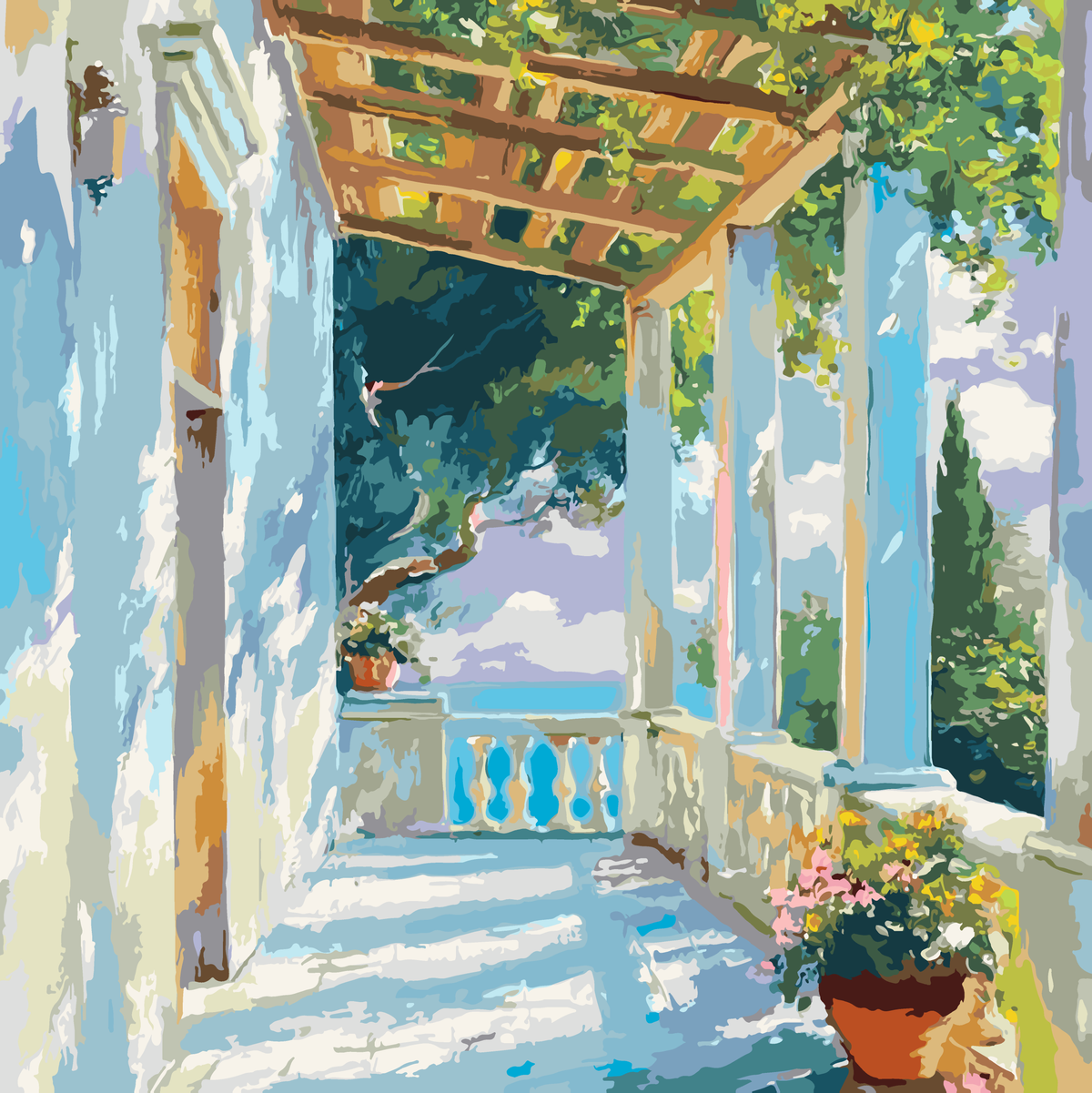 Summer Villa - 45x45cm